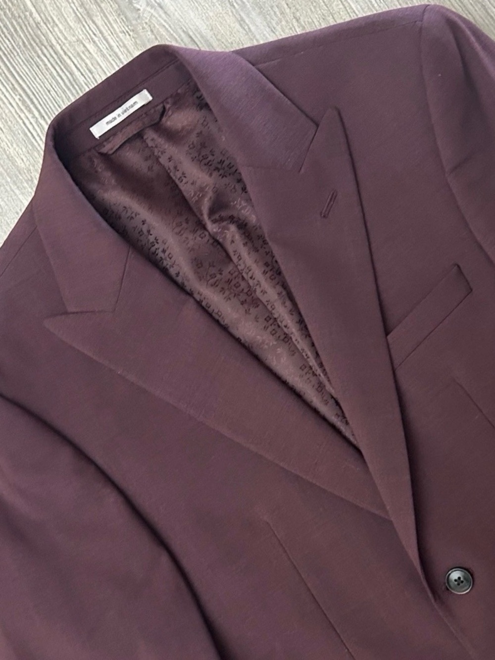 38S Bar III Men's Skinny Fit Solid Burgundy Wool-Blend Suit Jacket Blazer